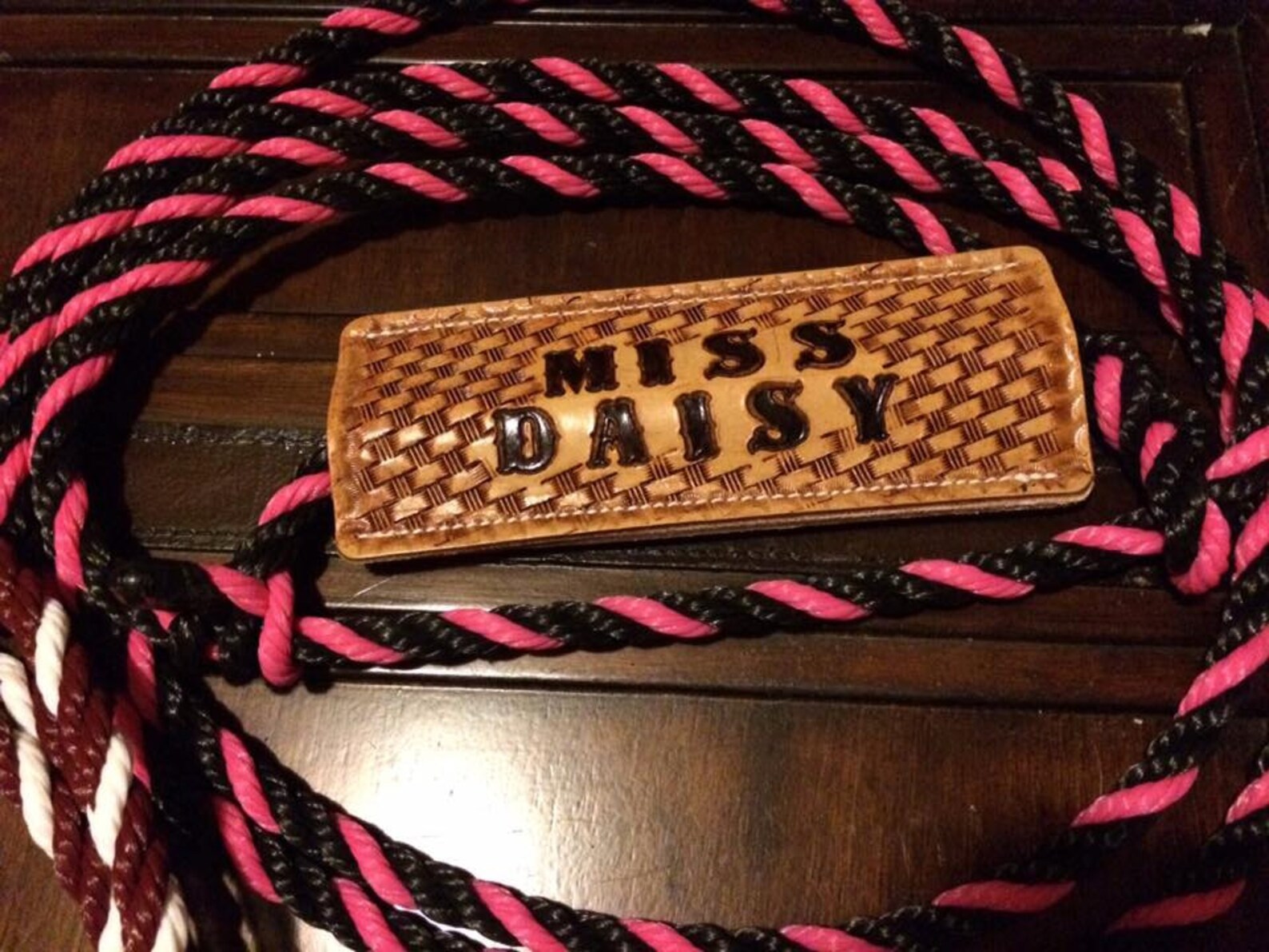 Custom tooled cattle halter noseband with rope halter add Etsy