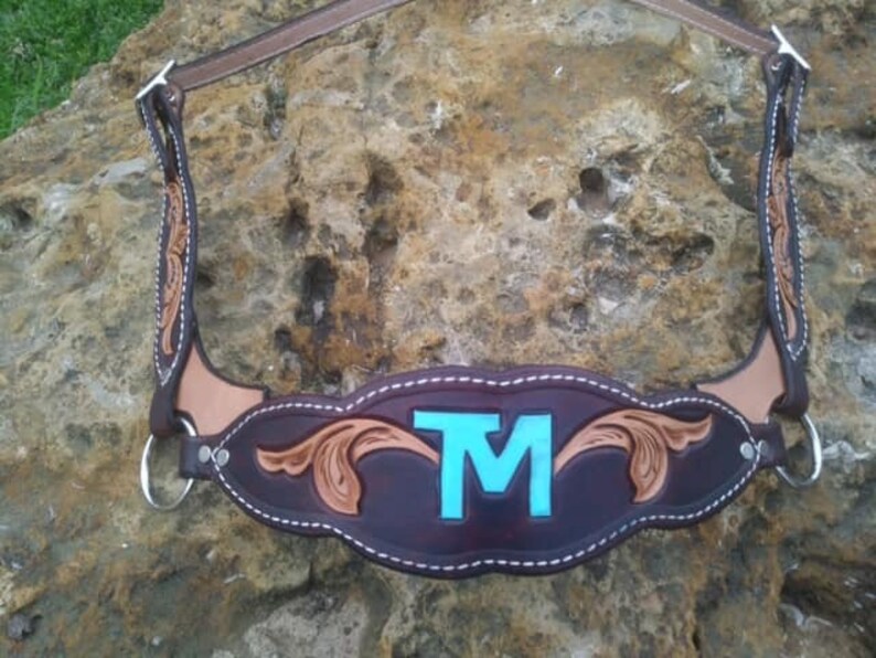 Custom tooled leather cattle show halters Etsy
