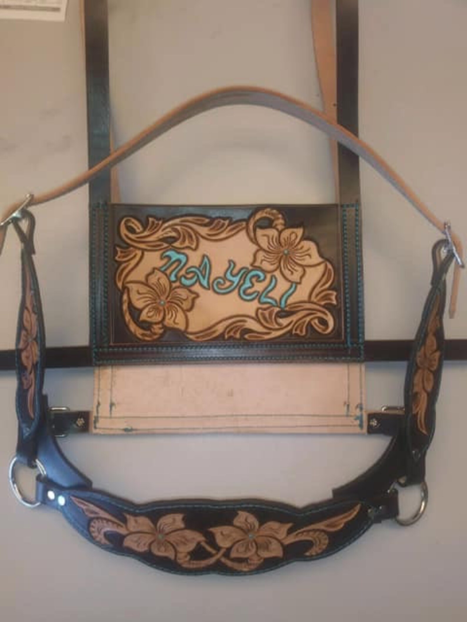 Custom tooled leather cattle show halters Etsy