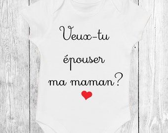 Cuerpo bebé, personalizable, ¿quieres casarte con mi mamá?, ¿quieres casarte con mi papá?