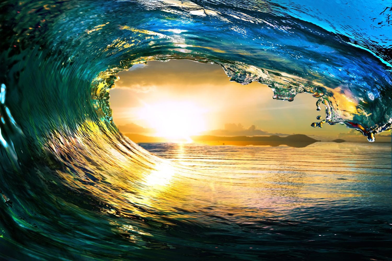 CHOIS EF1062 Custom Window Film DIY Sunset Billow Waves Ocean | Etsy