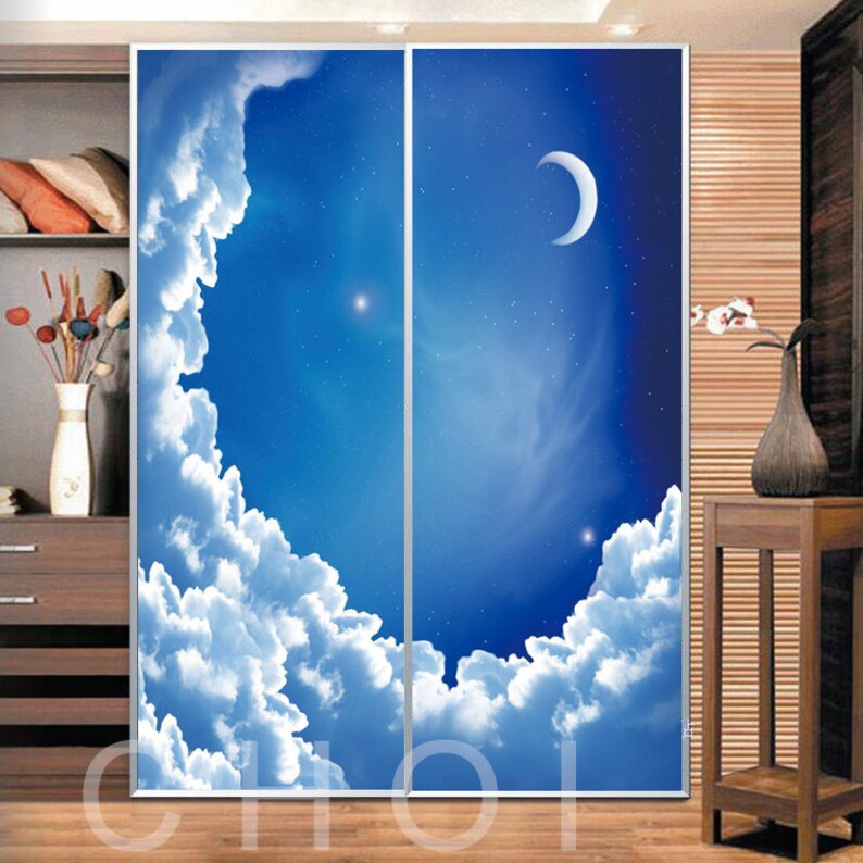 CHOIS F29 Custom Window Decals DIY The moon represents my heart Privacy Home Decor Art DIY Static Adhesive Cling Stickers