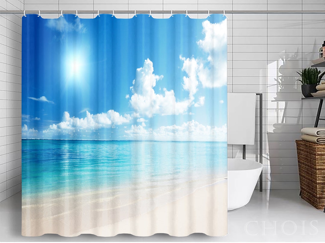 CHOIS EC1037 Custom Shower Curtains Your Photo Beach and Sand - Etsy