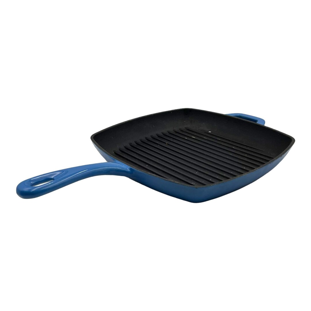 Lodge Cast Iron Caribbean Blue Enameled Grill Pan 10.5 Etsy