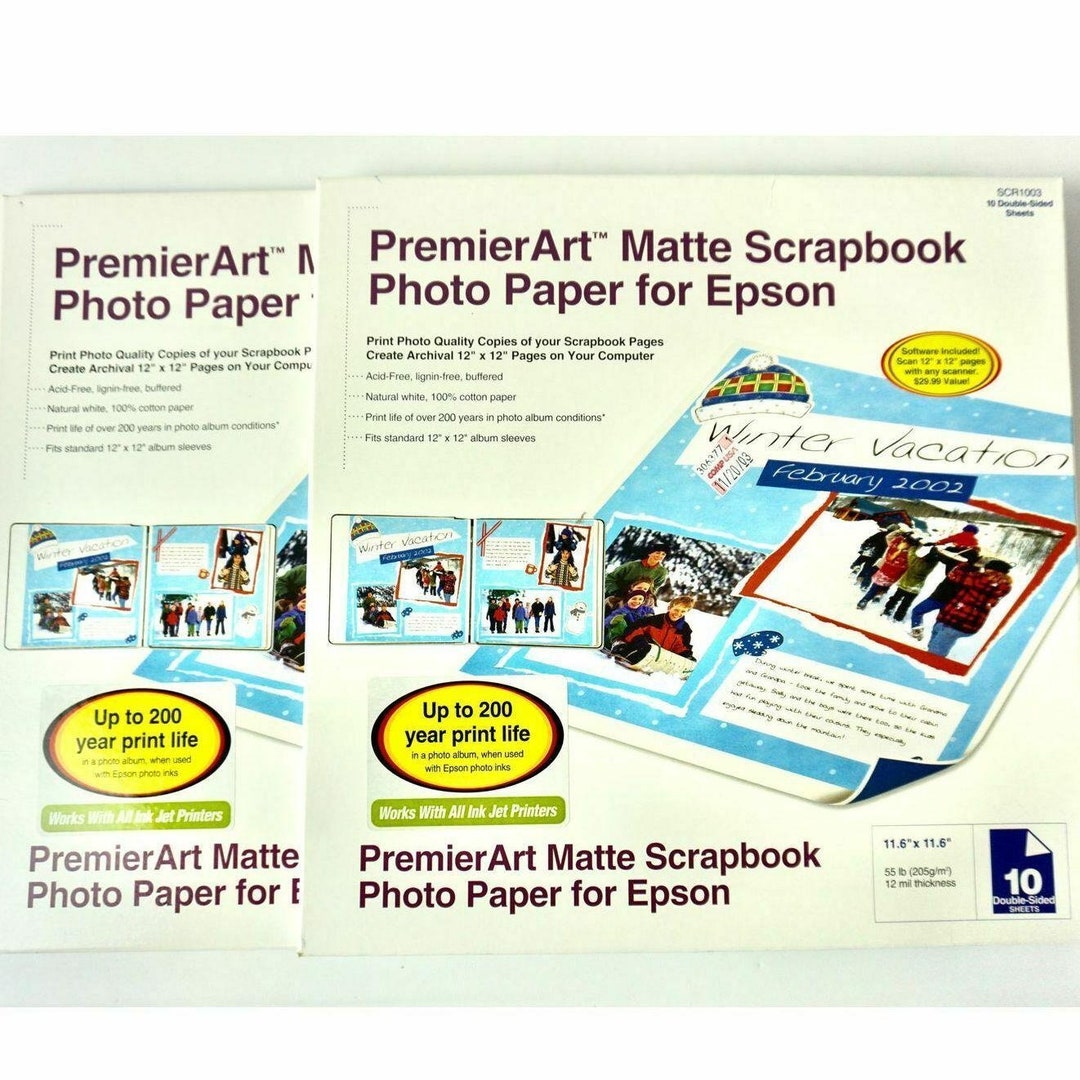 Premierart Matte Scrapbook Photo Paper 2pack NEW SEALED Epson Etsy UK