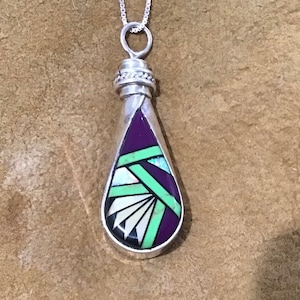 Vintage Native America Indian Jewelry Navajo Necklace Southwestern Jewelry Zuni Navajo Sleeping Beauty Turquoise Native Sterling Silver