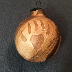 SIGNED Authentic Navajo Pottery Christmas Ornament Bear Paw BUFFALO