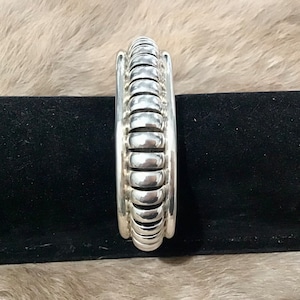 SIGNED Vintage Authentic Native America Indian Jewelry Sterling Silver Braided Navajo Cuff Southwestern Handcrafted Handmade