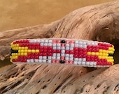 Native America Indian Jewelry Navajo Zuni Hopi Adult Bracelets Cuffs Hand Beaded Southwestern Jewelry Handcrafted Petit Point Needlepoint