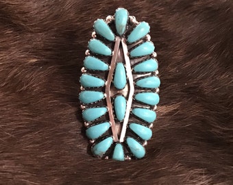 Vibrant Zuni Kingman Turquoise Sterling Silver Bracelet Native American Vibrant Zuni Kingman Turquoise Sterling Silver Bracelet Native American