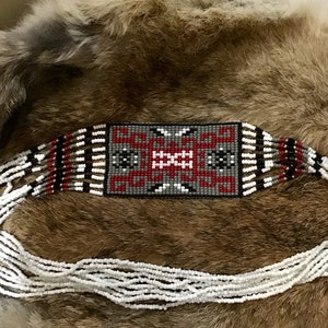Native America Indian Jewelry Zuni Hopi Sterling Silver Navajo Beaded Rug Necklace Southwestern Jewelry Handcrafted
