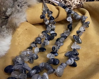 Vintage Native America Indian Jewelry Navajo Snowflake Obsidian