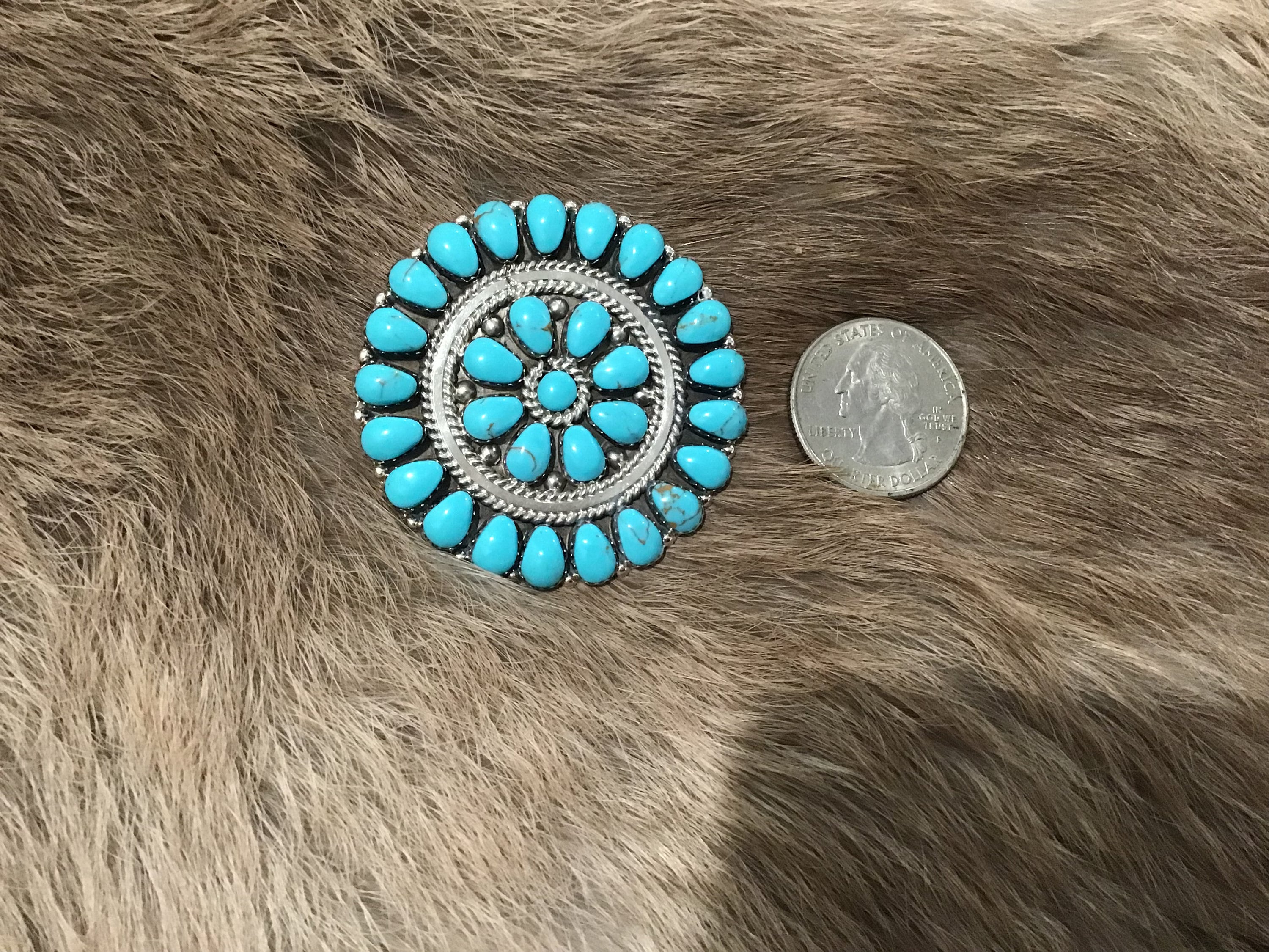 【希少】Indian jewelry KingmanMine turquoise SIGNED Native American Indian Jewelry Zuni Vintage Navajo Sterling