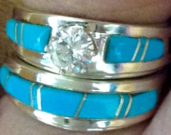 Native America Indian Jewelry Sterling Silver Turquoise Red Coral Navajo Wedding Engagement Ring Southwestern Handcrafted Handmade