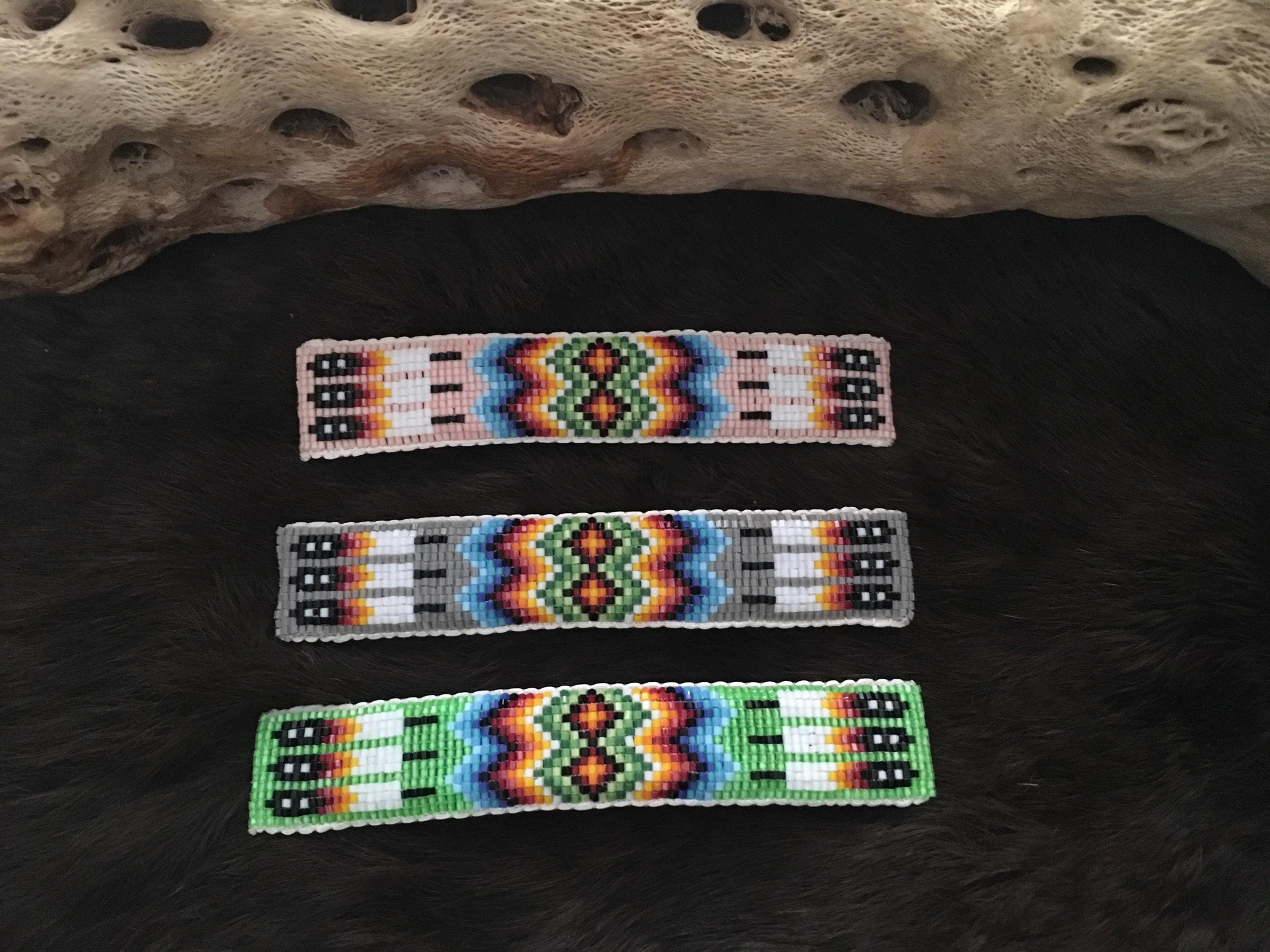 Authentic Native American barrette & earring set Native American Barrette In Us Native American Beads  main image 4