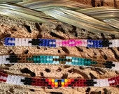 Native America Indian Jewelry Navajo Zuni Hopi Child, Baby Bracelet Cuffs Beaded Southwestern Jewelry Handcrafted Petit Point Needlepoint