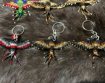 本物のネイティブアメリカンインディアンジュエリーハチドリビーズキー