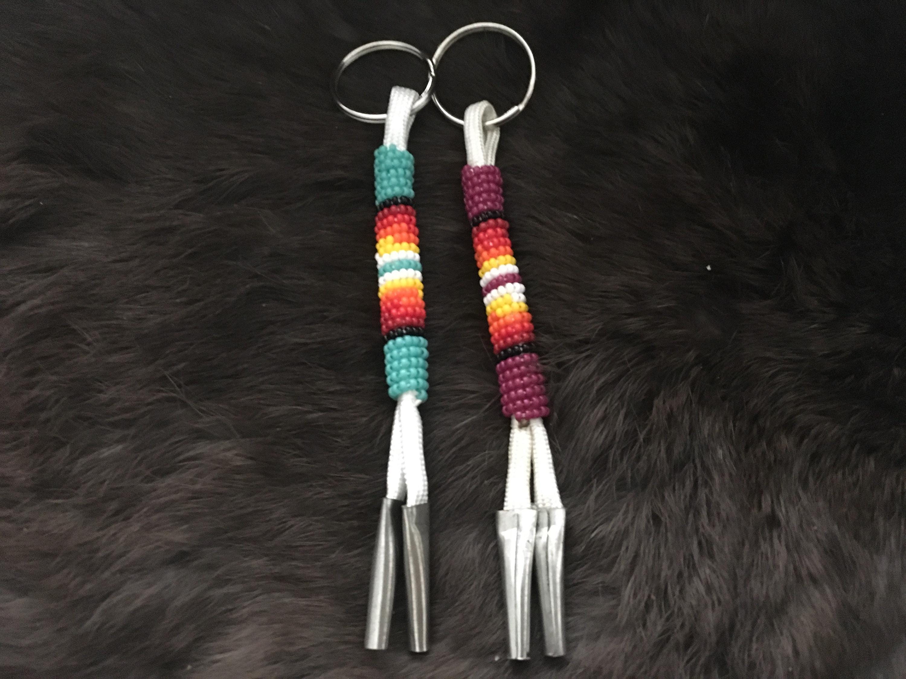 Authentic Native America Indian Jewelry Hand Beaded Keychain