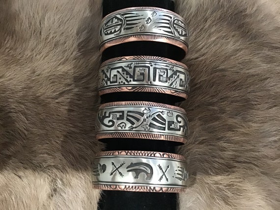 SIGNED Vintage Native America Indian Jewelry Nava… - image 1
