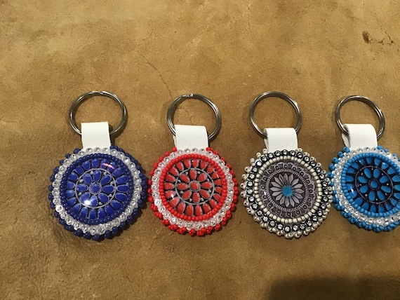 Wedding Basket Native America Indian Jewelry Hand Beaded Keychain