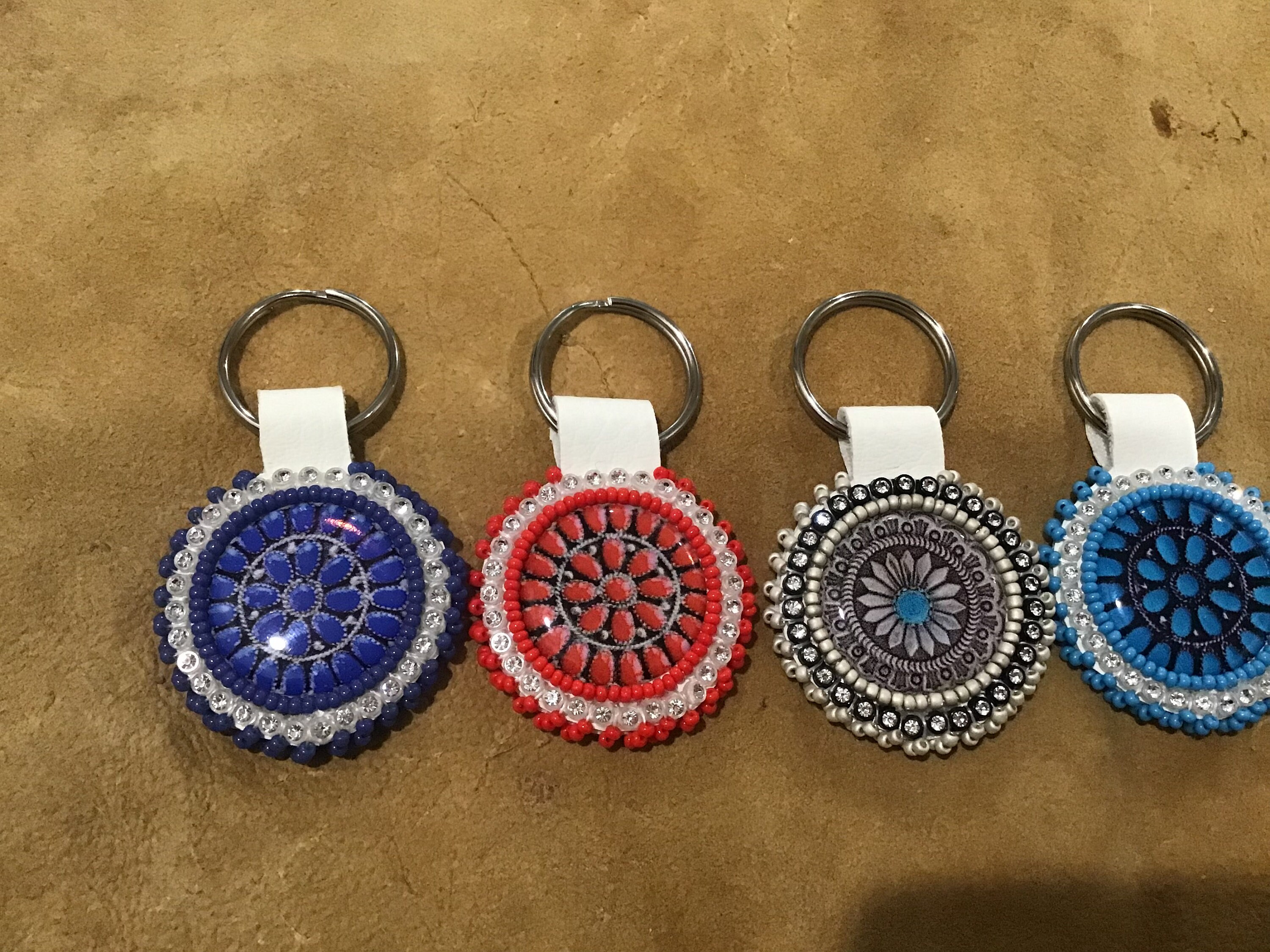 Wedding Basket Native America Indian Jewelry Hand Beaded Keychain