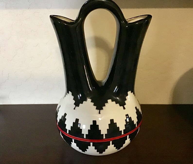Authentic Navajo Traditional Pottery Wedding Vase