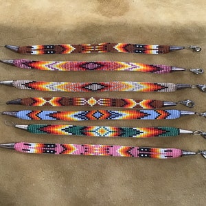 Native America Indian Jewelry Navajo Zuni Hopi Adult Bracelets Cuffs Hand Beaded Southwestern Jewelry Handcrafted