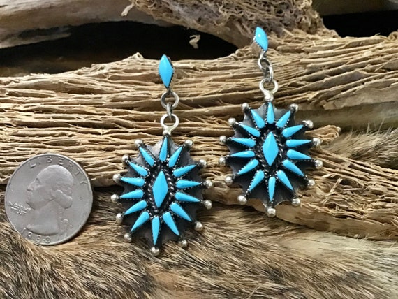 Native America Indian Jewelry Earrings Zuni Sleep… - image 2