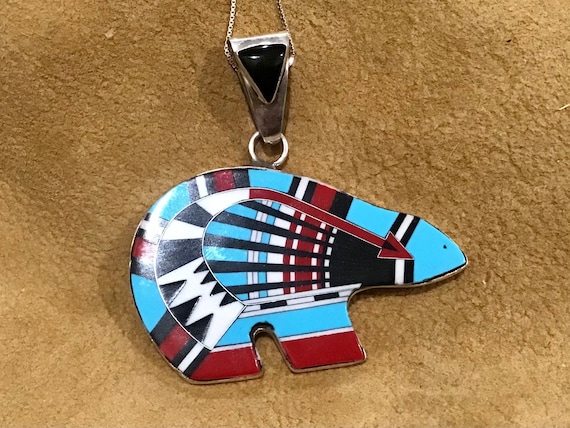 Unique!! Vintage Native American Zuni Native Sterling Silver Polar Bear Turquoise Pin Pendant Unique!! Vintage Native American Zuni Native Sterling Silver Polar Bear Turquoise Pin Pendant