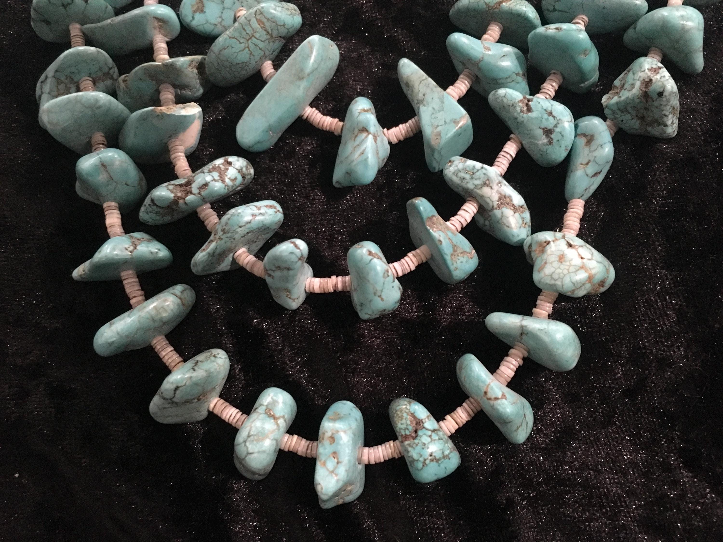Vintage Authentic Native American Indian Jewelry Chunky Kingman