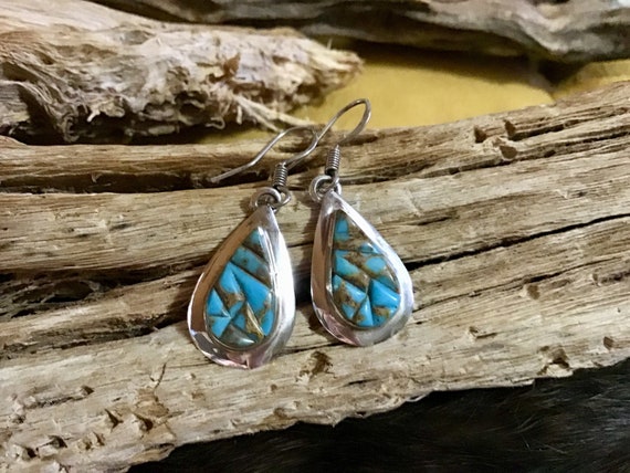 Native American Dangle Drums Vintage Southwestern Earrings Native American Dangle Drums Vintage Southwestern Earrings