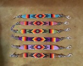 Native America Indian Jewelry Navajo Zuni Hopi Child, Baby Bracelet Cuffs Beaded Southwestern Jewelry Handcrafted Petit Point Needlepoint