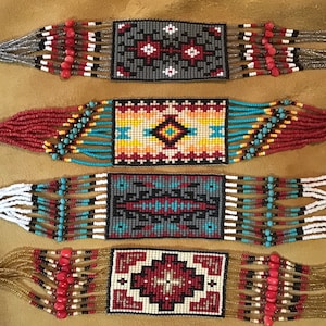 Native America Indian Jewelry Zuni Hopi Sterling Silver Navajo Beaded Rug Necklace Southwestern Jewelry Handcrafted Turquoise