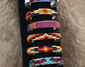 Native America Indian Jewelry Navajo Zuni Hopi Child, Baby Cuffs Beaded Southwestern Jewelry Handcrafted Petit Point Needlepoint