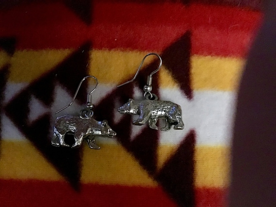 Important Vintage Navajo Sterling Silver Earrings Native American Important Vintage Navajo Sterling Silver Earrings Native American
