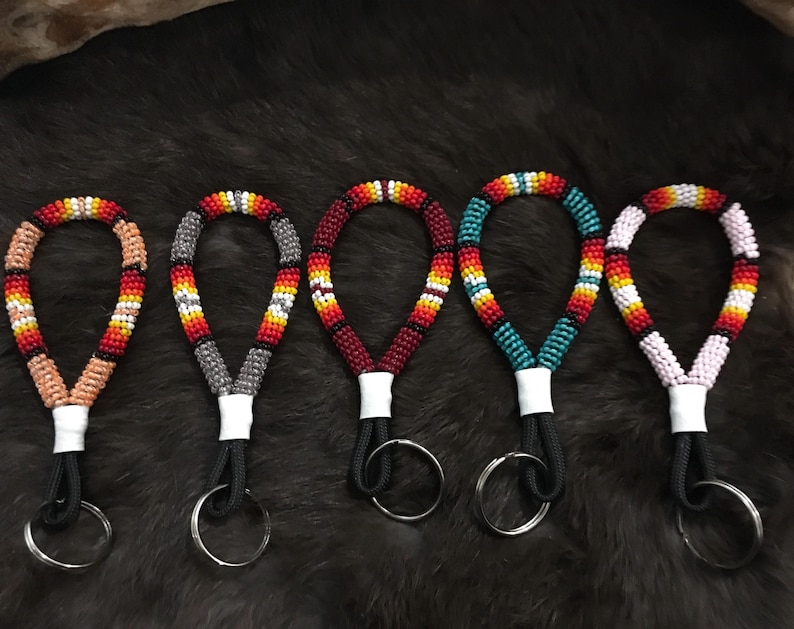 Native Key Chain Authentic Native American Indian Navajo Jewelry Wrapped Hand Beaded ...