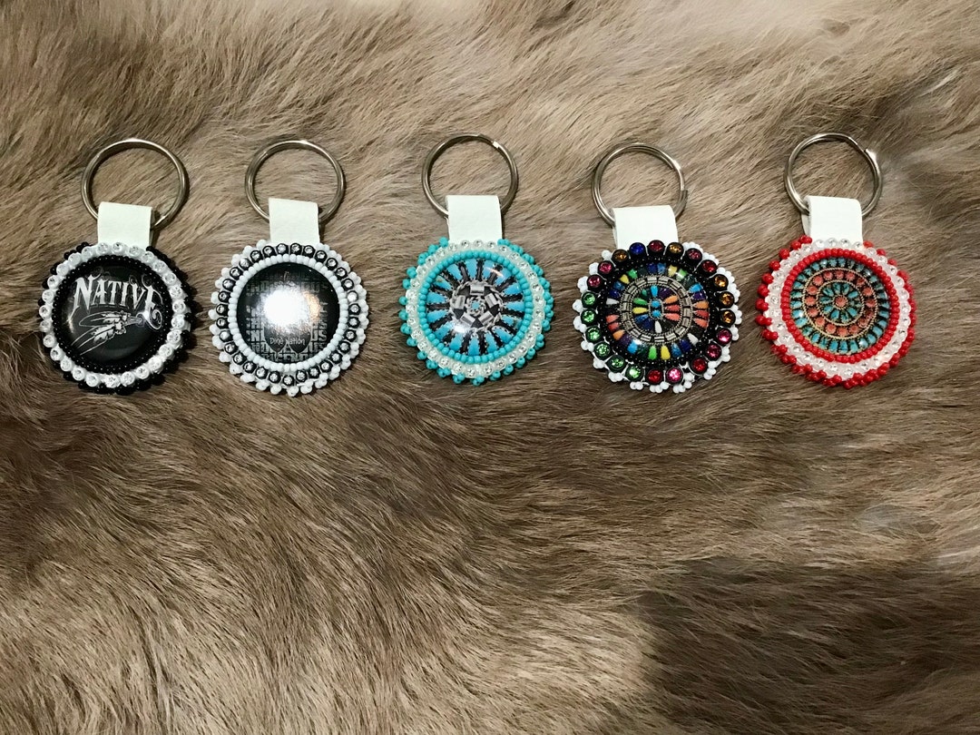 Wedding Basket Native America Indian Jewelry Hand Beaded Keychain