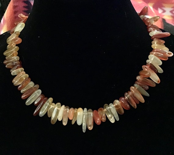 Vintage Native American Indian Jewelry Navajo Carnelian Necklace