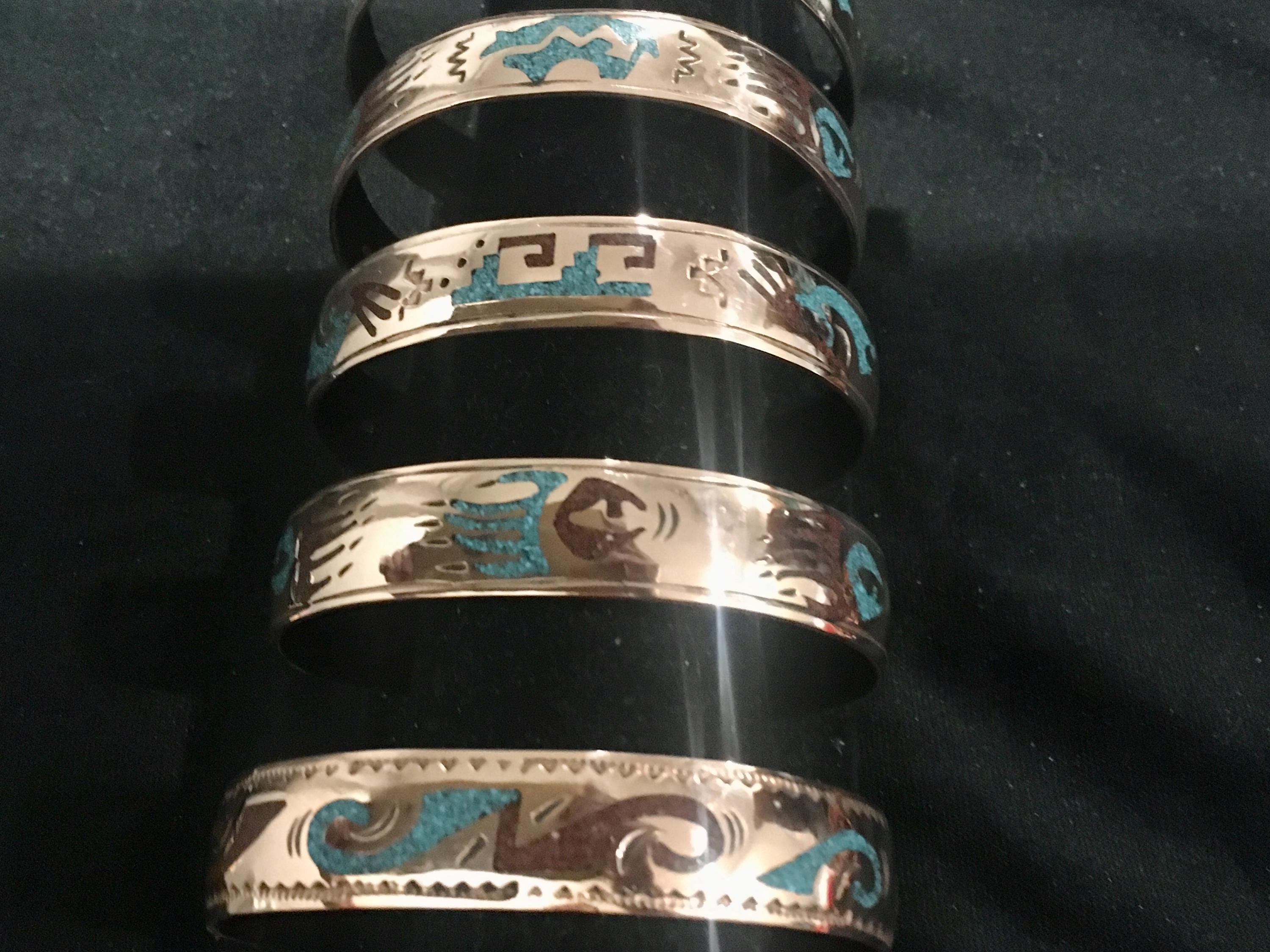 SIGNED Native America Indian Jewelry Copper Navajo Cuff
