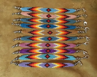 Amérindien Bijoux indiens Navajo Zuni Hopi Enfant, Bracelet Bébé Poignets Perles Sud-Ouest Bijoux Fabriqués à la main Petit Point Needlepoint