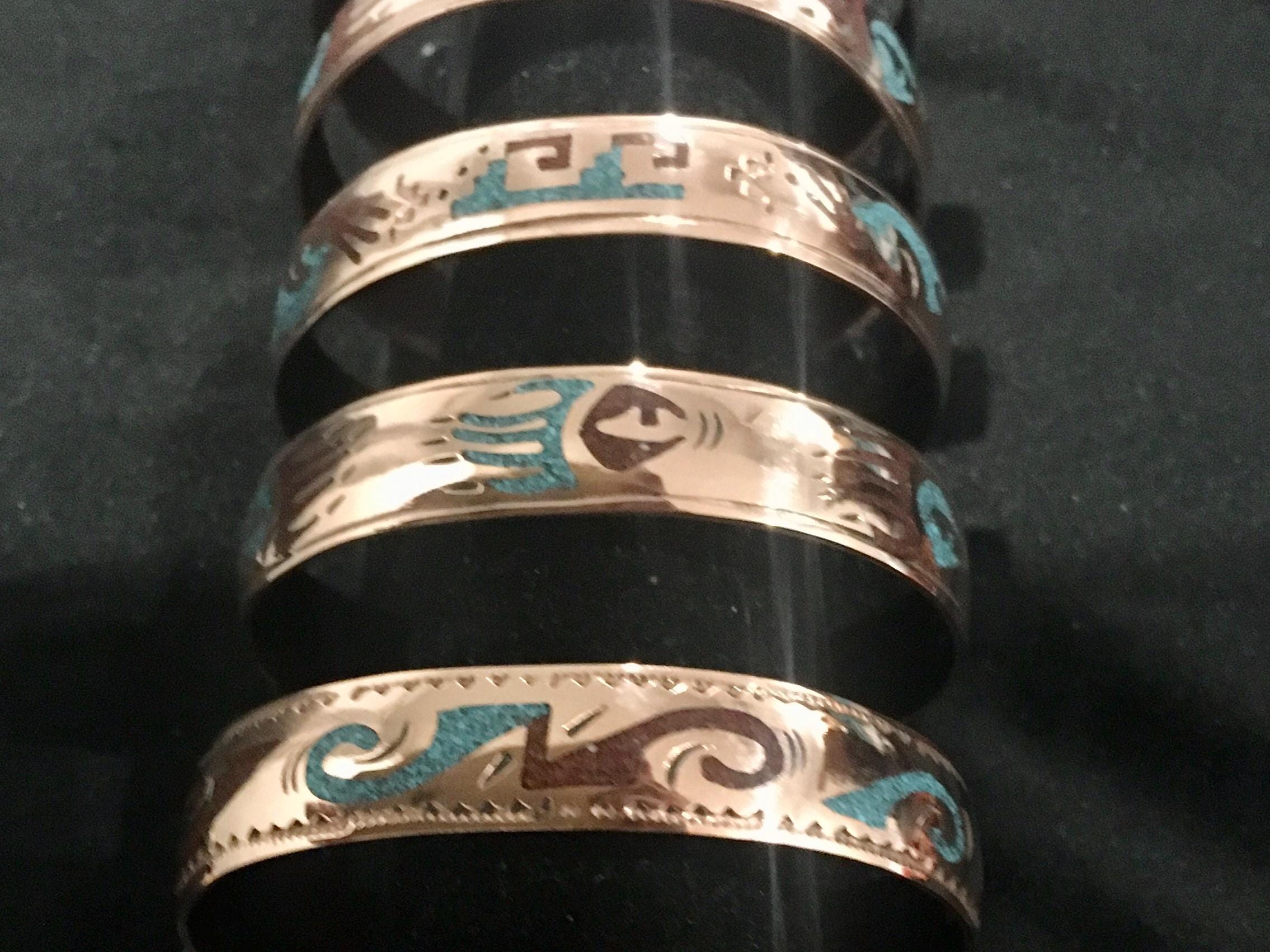 アクセサリー Navajo Indian Jewelry/Bangle SIGNED Native America Indian Jewelry Copper Navajo Cuff