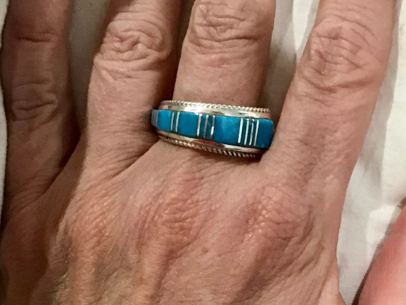 SIGNED Native America Indian Jewelry Sterling Silver Turquoise