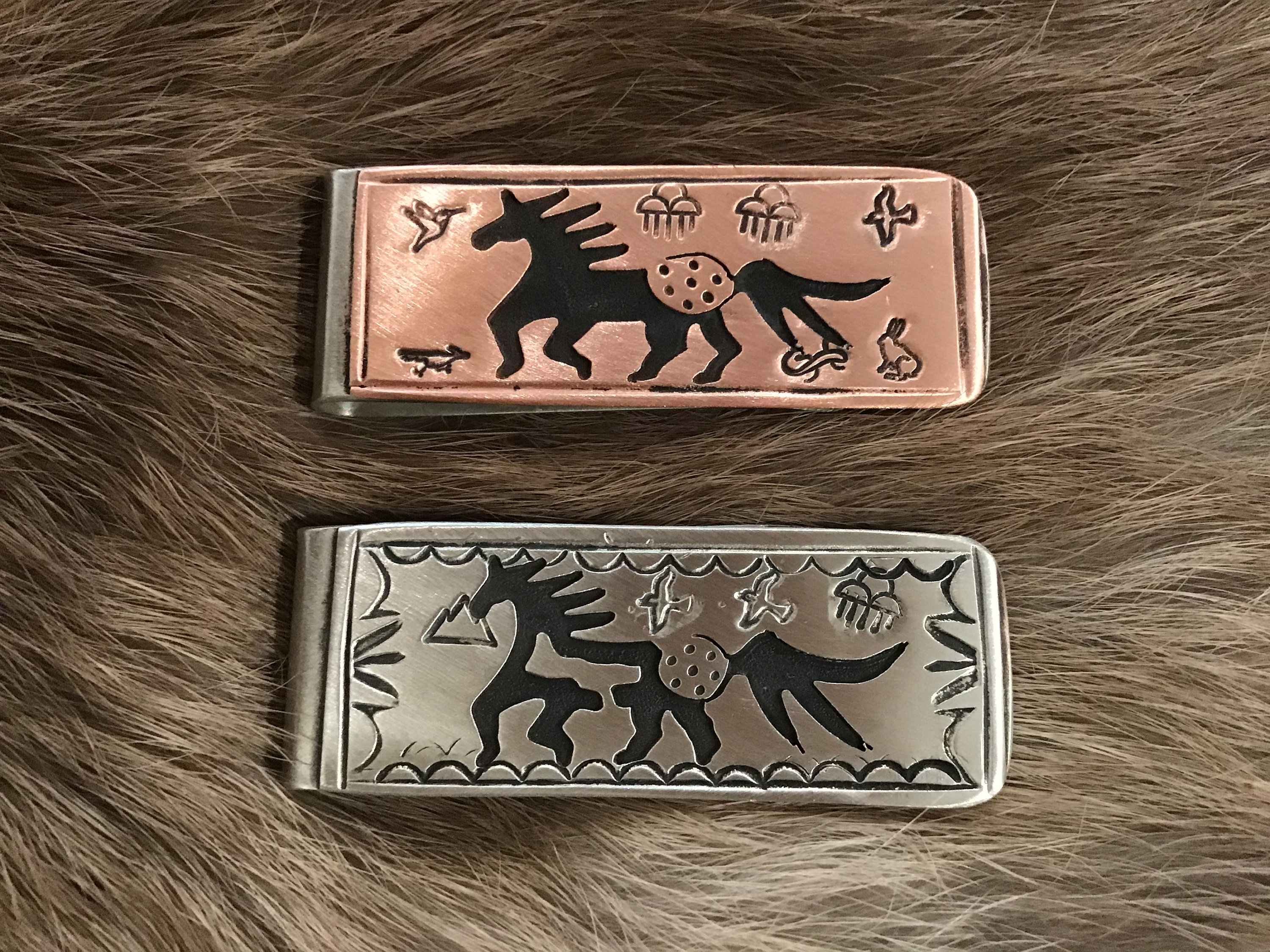 SIGNED Native American Indian Jewelry Navajo Money Clip Zuni