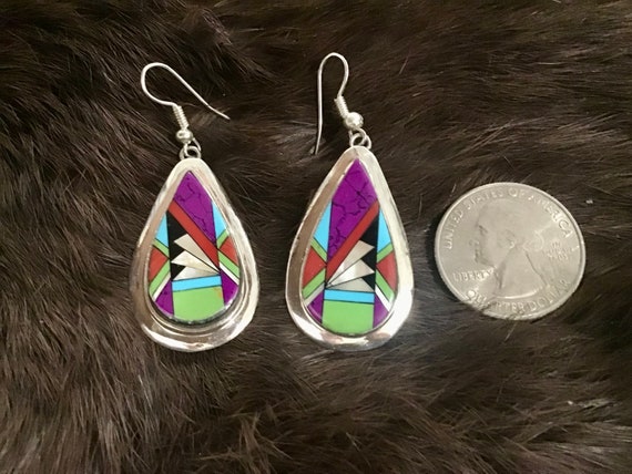 SIGNED Native America Indian Jewelry Navajo Zuni … - image 2