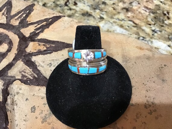 Native America Indian Jewelry Sterling Silver Turquoise Red Etsy