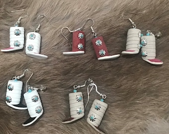 Native America Indian Jewelry Navajo Zuni Hopi Sterling Silver Beaded Leather Wrapped Moccasin Earrings Southwestern Jewelry Peyote Stitch