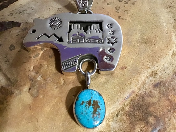 Detailed Authentic Zuni Native American Sterling Silver Pendant Detailed Authentic Zuni Native American Sterling Silver Pendant