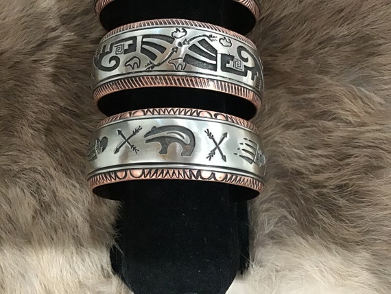 SIGNED Vintage Native America Indian Jewelry Nava… - image 5