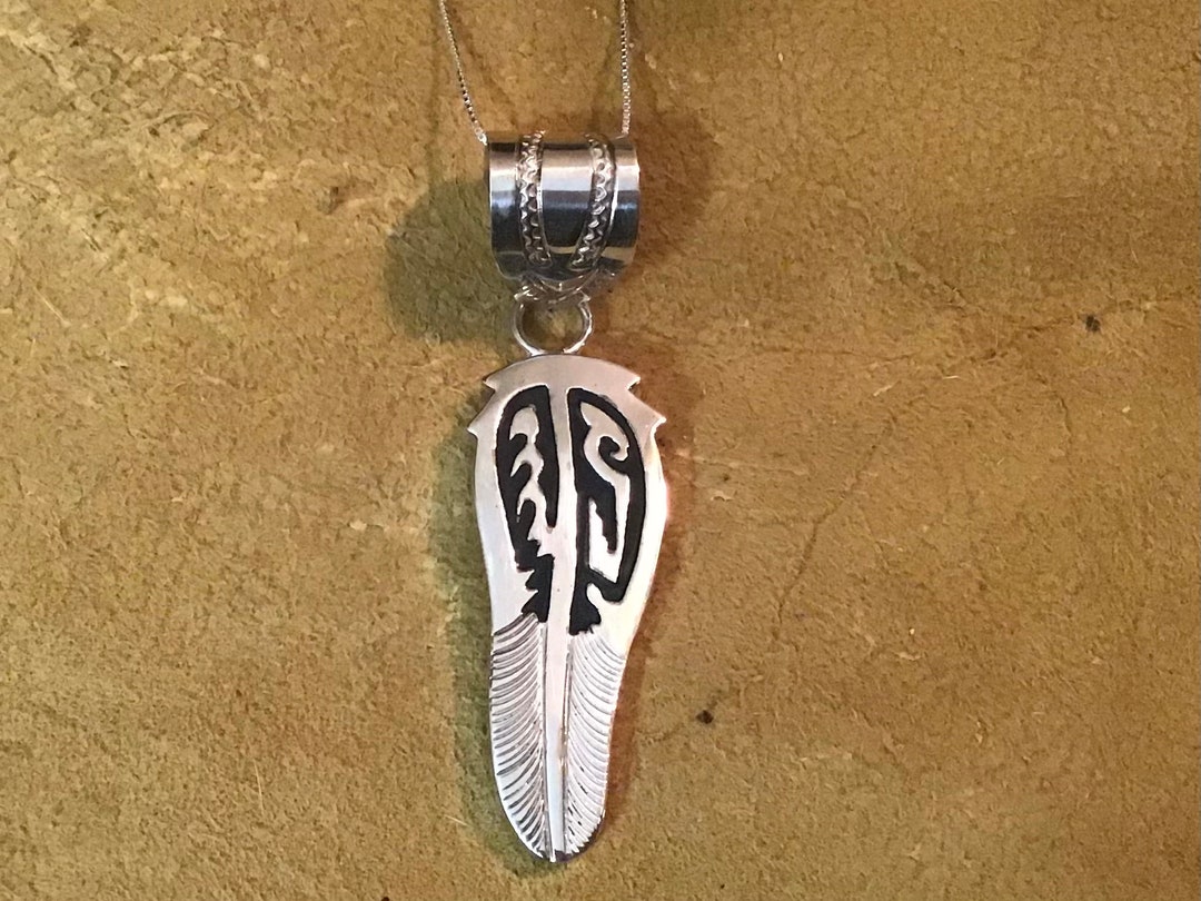 SIGNED Vintage Native American Indian Jewelry Zuni Sterling Silver