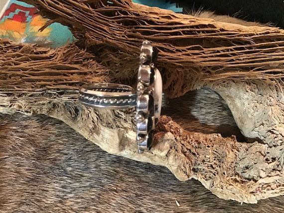 SIGNED Native America Indian Jewelry Navajo Sterling Silver White
